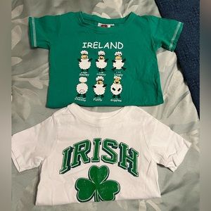 Bundle of 2 Irish 3T St. Patrick’s Day shirts green and white toddler boy